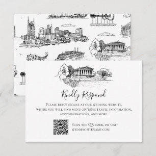 Cartão De Agradecimento Toile de Nashville Preto e Branco