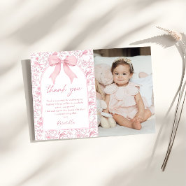 Cartão De Agradecimento Toile Pink Chinoiserie Floral Birday