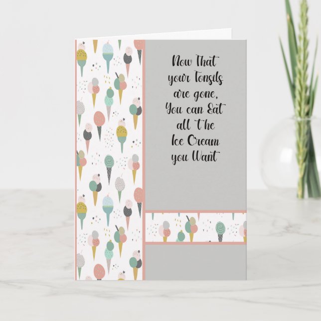 Cartão De Agradecimento Tonsils se dão bem para crianças com Cones de Sorv (Frente)