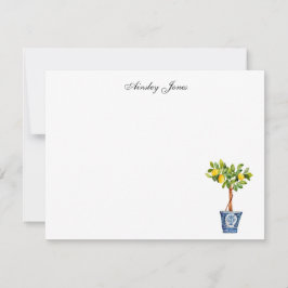 Cartão De Agradecimento Topiaria de árvore de limão aquarela