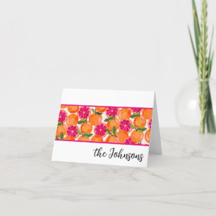 Cartão De Agradecimento Toranja Aquarela Monograma