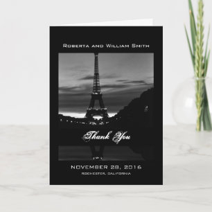 Cartão De Agradecimento Torre Eiffel Paris França vintage reflexão