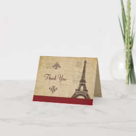Cartão De Agradecimento Torre Eiffel Parisiense Obrigado