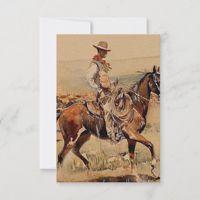 Cartão De Agradecimento "Trail Drive" 2 Western Art de Edward Borein (Frente)