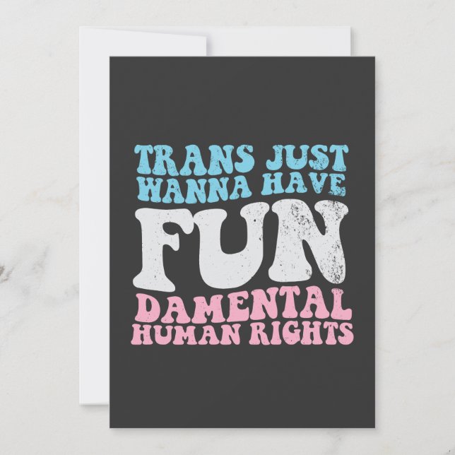 Cartão De Agradecimento Trans Só quer ter direitos humanos fundamentais (Frente)