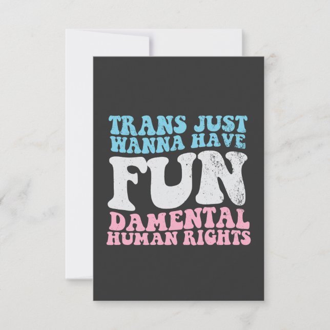 Cartão De Agradecimento Trans Só quer ter direitos humanos fundamentais (Frente)