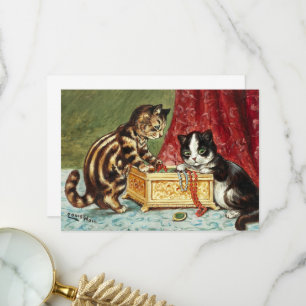 Cartão De Agradecimento Treasure Kittens por Louis Wain
