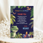 Cartão De Agradecimento Tree Rex Birthday Dinosaur<br><div class="desc">Um cartões de agradecimentos de aniversário de dinossauros é um tema que apresenta gráficos divertidos de dinossauros, cores ousadas e texto lúdico como "Stomp, Chomp e Roar!" Designs populares apresentam dinossauros de desenho animado, fundos inspirados em fósseis, ou cenário da selva. Perfeito para crianças que amam dinossauros, eles deram o...</div>