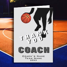 Cartão De Agradecimento Treinador de Basquete