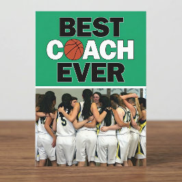 Cartão De Agradecimento Treinador de Basquete Verde O Melhor de Todos Foto