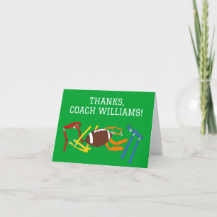 Cartão De Agradecimento Treinador de Futebol Americano Personalizado