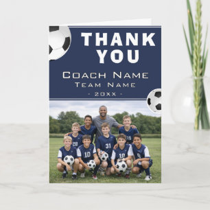 Cartão De Agradecimento Treinador de Futebol Foto da Equipe