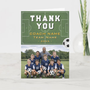 Cartão De Agradecimento Treinador de Futebol Foto da Equipe