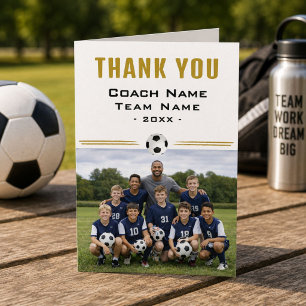 Cartão De Agradecimento Treinador de Futebol Foto da Equipe Obrigado