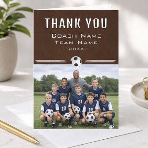 Cartão De Agradecimento Treinador de Futebol Foto da Equipe Obrigado
