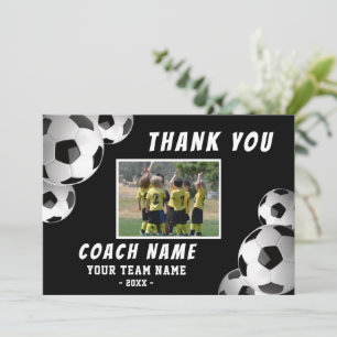 Cartão De Agradecimento Treinador de Futebol Nome Foto