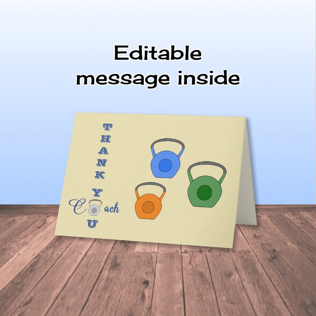 Cartão De Agradecimento Treinador de malhação de treinamento obrigado você (Criador carregado)