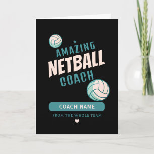 Cartão De Agradecimento Treinador de Netball Incrível Nome Personalizado