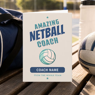 Cartão De Agradecimento Treinador de Netball Incrível Nome Personalizado