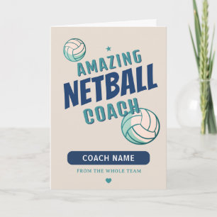 Cartão De Agradecimento Treinador de Netball Incrível Nome Personalizado