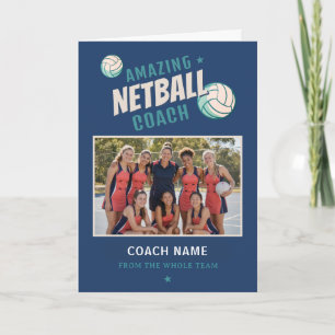 Cartão De Agradecimento Treinador de Netball Incrível Nome Personalizado F