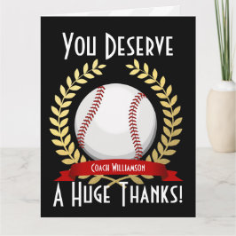 Cartão De Agradecimento Treinador Giant Baseball Obrigado Black