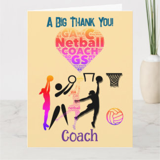 Cartão De Agradecimento Treinador Personalizado de Netball