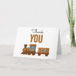 Cartão De Agradecimento Trem Vintage All Aboard 2º Aniversário