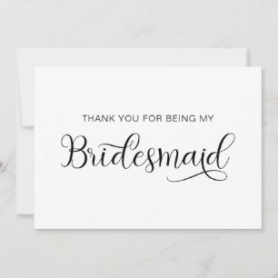 Cartão De Agradecimento Trendy Calliographic Heart Swash Bridesmaid