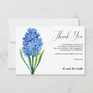 Cartão De Agradecimento Trendy Flower Blue Hydrangea Casamento Obrigado