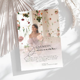 Cartão De Agradecimento Trendy Modern Photo Quinceanera Aniversário