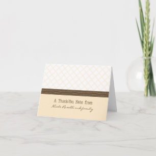 Cartão De Agradecimento Trendy Peach Plaid Photo (inside) Thank You Card
