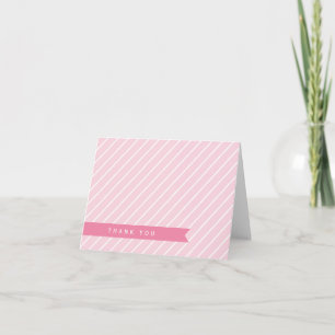 Cartão De Agradecimento Trendy Pink Stripes Pattern
