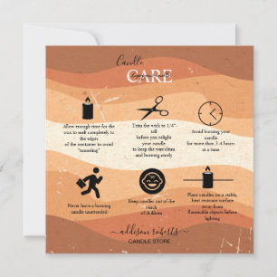 Cartão De Agradecimento Trendy Professional Orange Terracotta Candle Care