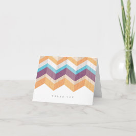 Cartão De Agradecimento Trendy Purple Orange & Blue Chevron Obrigado