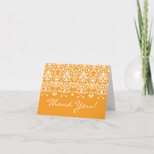 Cartão de Agradecimento Trendy Tangerine Damask