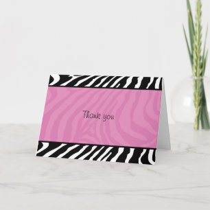 Cartão De Agradecimento Trendy Zebra Stripe Folded Thank you note