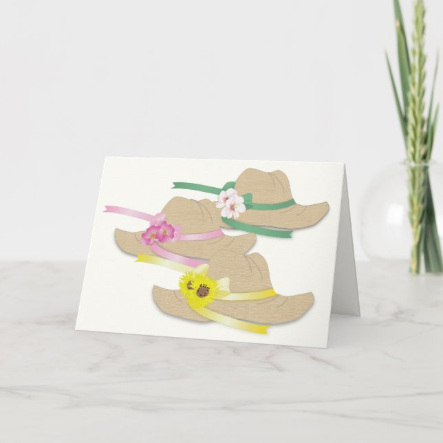 Cartão De Agradecimento Três chapéus de palha (Frente)