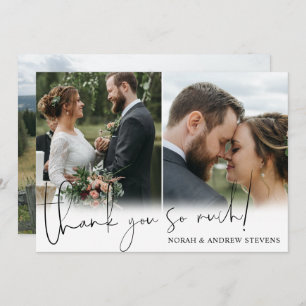 Cartão De Agradecimento Três Fotos De Casamento Muito Obrigado