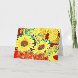 Cartão De Agradecimento Três girassóis