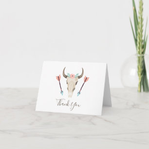Cartão De Agradecimento Tribal Boho Skull Thank You Cards