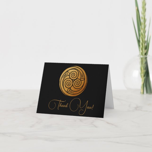 Cartão De Agradecimento Triple Celtic Knot Swirl Mandala Personalizado (Frente)