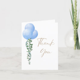 Cartão De Agradecimento Triplet Boys Blue Balloon Baby Boy