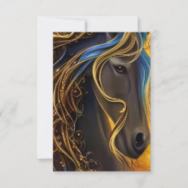 Cartão De Agradecimento Triptych belo Cavalo Negro