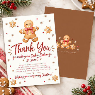 Cartão De Agradecimento Troca de Biscoito de Gengibre Natal Obrigado Ca