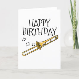 Cartão De Agradecimento Trombone Birthday Card Trombonista Brass Musico