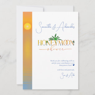 Cartão De Agradecimento Tropical Beach Sunset Honeymoon Fund Casal Shower