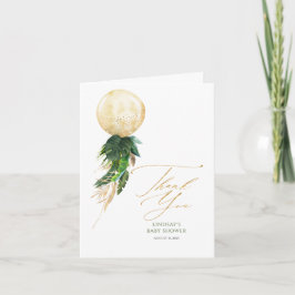 Cartão De Agradecimento Tropical Floral Balão Garland Obrigado