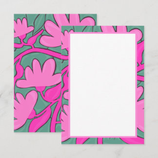 Cartão De Agradecimento Tropical Floral Motif Flat Thank You Card