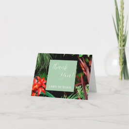 Cartão De Agradecimento Tropical Floral, Terrenas, Moderna, Casamento,